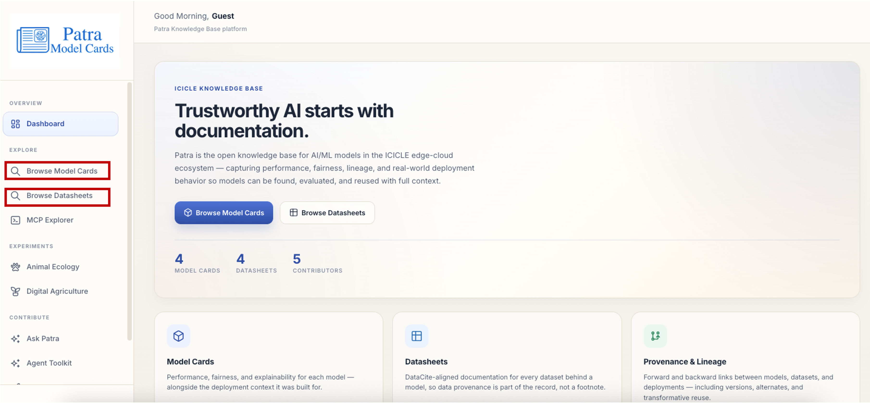 Patra Landing Page