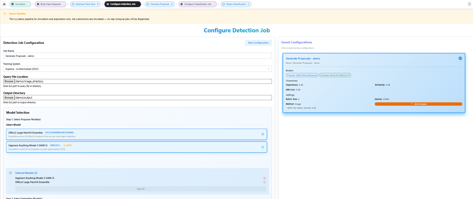 Configure Detection Job