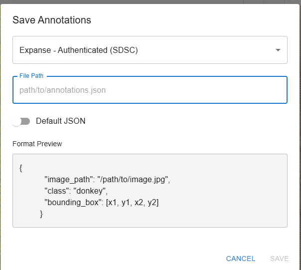 Save Annotations dialog