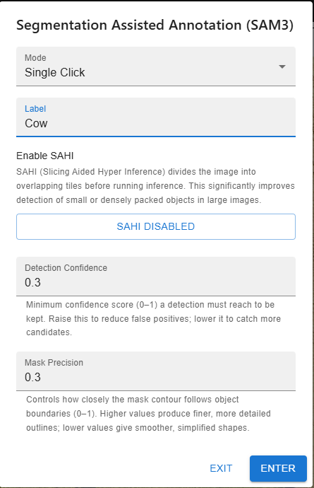 SAM 3, Single Click mode