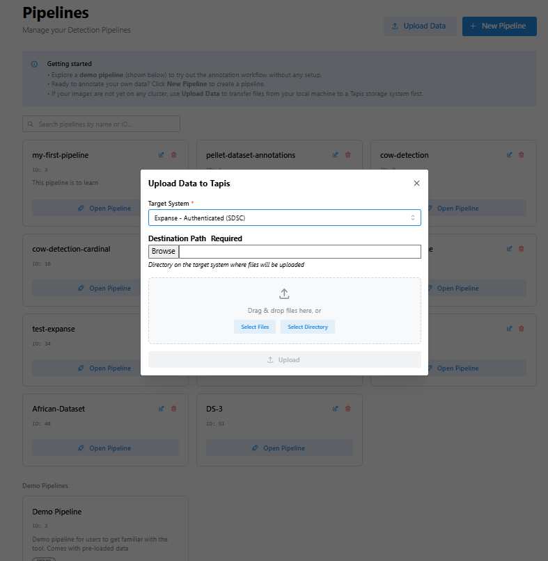 Upload Data to Tapis