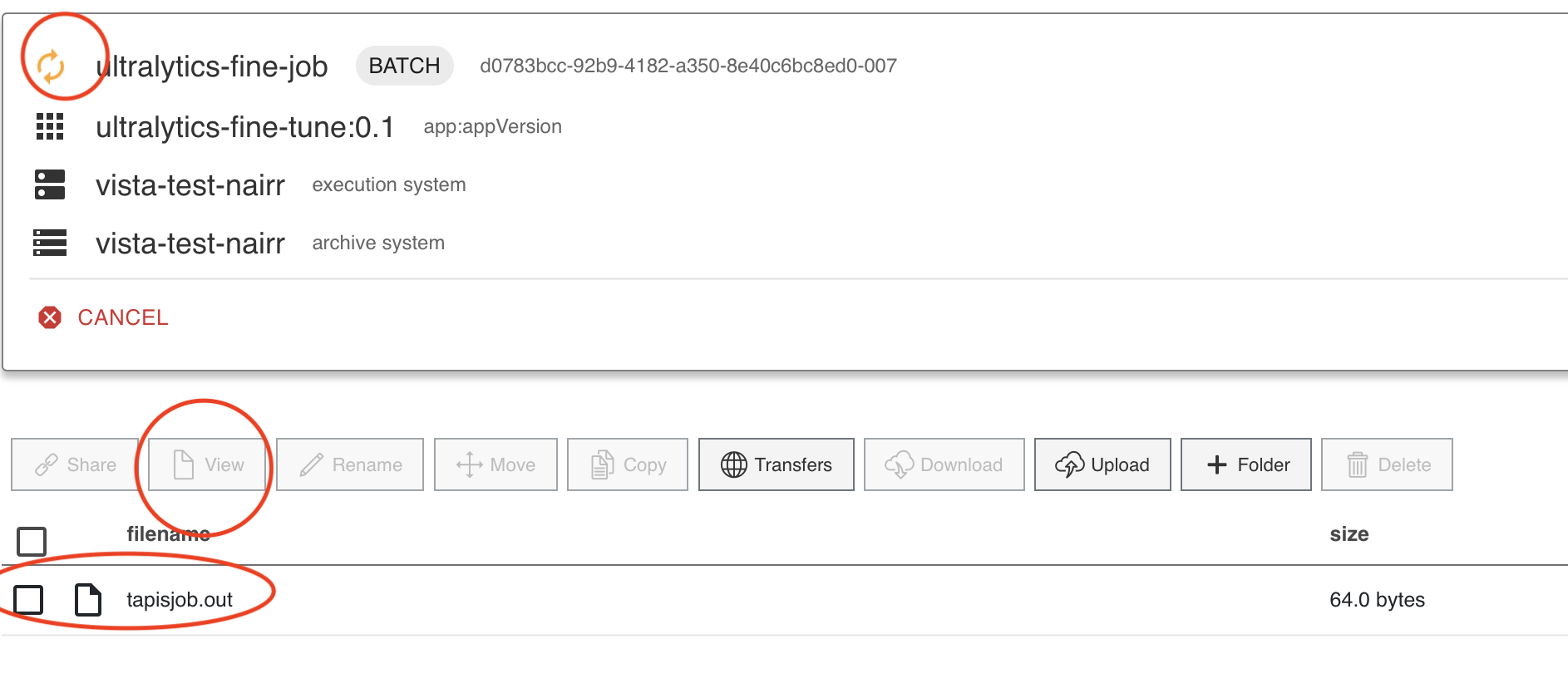 Step 3 - Monitoring Job Status in the Dashboard