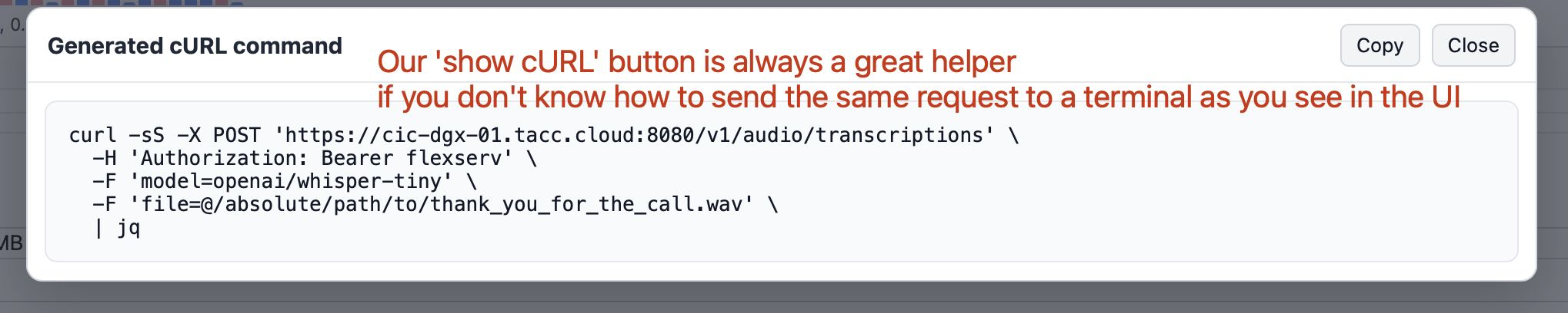 Show cURL Command