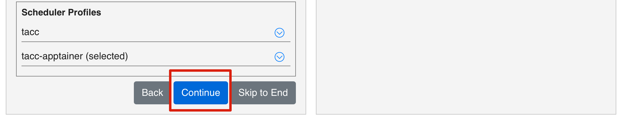 Step 2a: Scheduler Options Bottom
