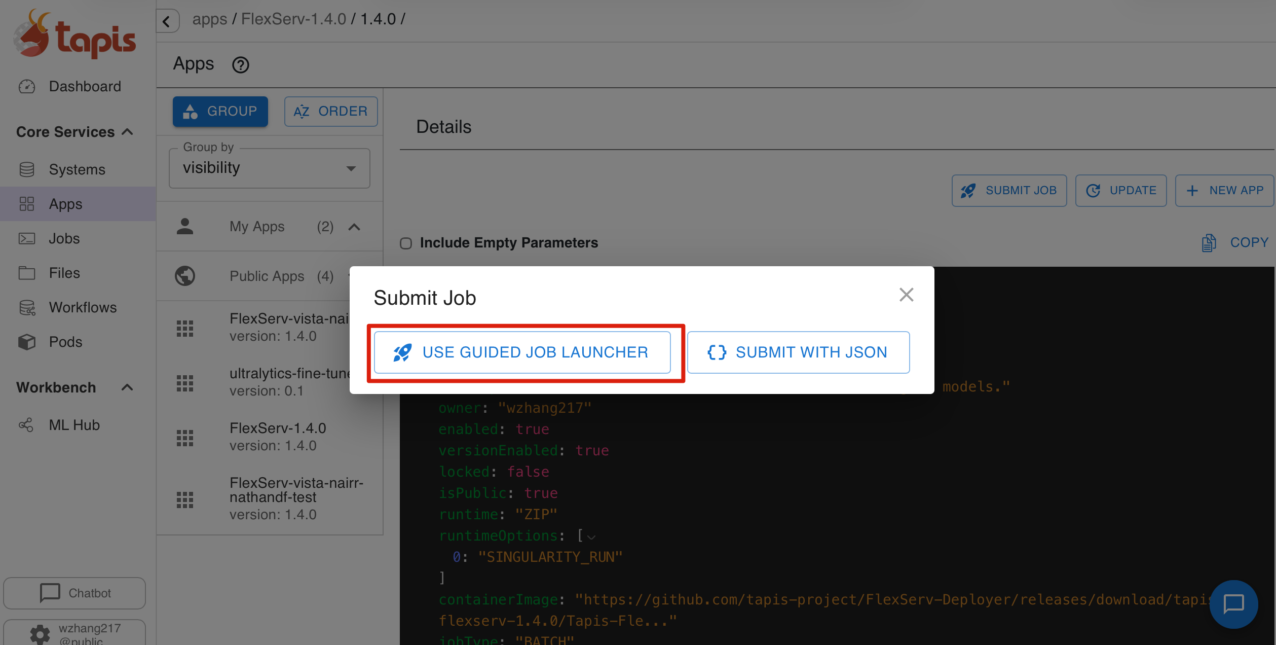 Step 1b: Use Guided Job Launcher