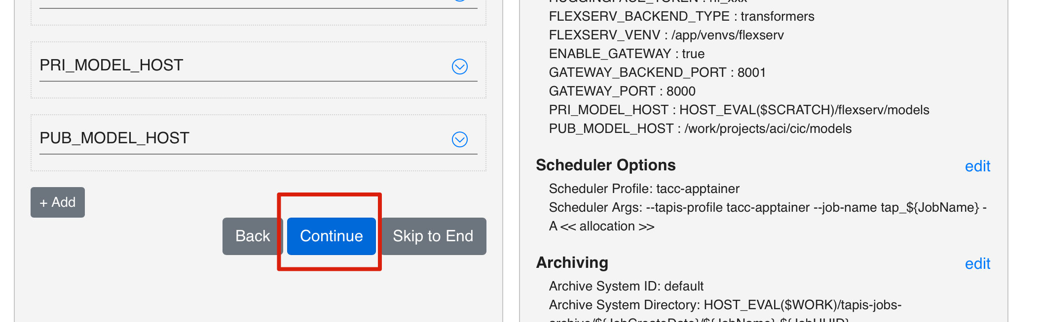 Step 2a: Job Environment Variables
